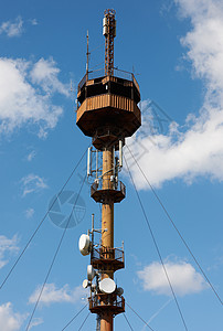 通讯塔互联网电话发射机天线通信全球收音机车站系统手机背景图片