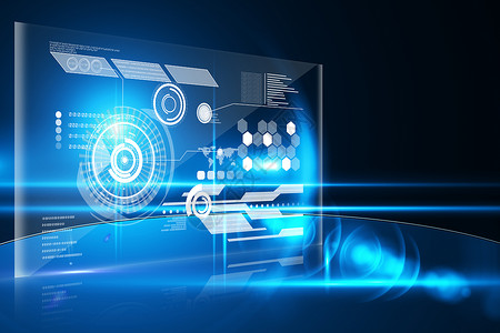 技术接口界面计算蓝色计算机科技绘图未来派电脑背景图片