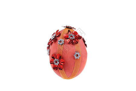 装饰性的粉色复活节蛋传统丝带手工条纹假期季节性背景图片