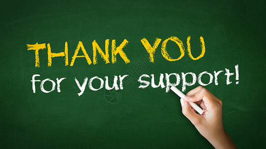 感谢您的支持 Chalk I说明客户帮助粉笔捐款口号商业绿板蜡笔黑板绘画背景图片