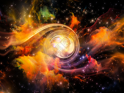 彩色星云效果Vortex 能量运动元素辉光圆圈辐射活力物理漩涡宇宙插图背景