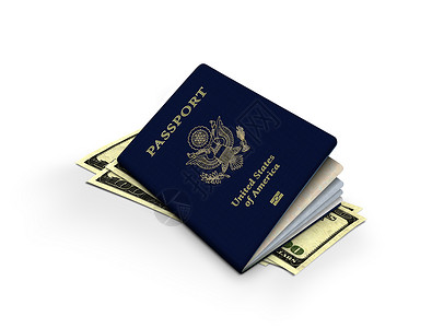 安全素材国外护照和100美元附注)背景