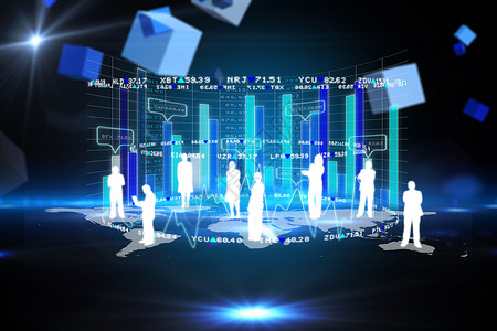 商业界面综合图像E盒子计算技术市场辉光数据图表蓝色火花计算机背景图片