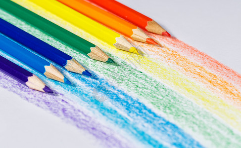 蜡笔彩虹彩虹铅笔素描创造力团体蓝色艺术娱乐艺术家蜡笔绘画学校背景