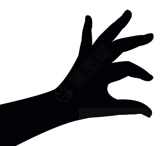 手环图标女士手环影矢量一部分黑色白色身体插图指针手指男人背景