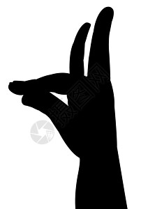 黑狼形状的手形光影矢量插图手指身体背景图片