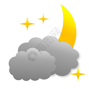 月亮图标云雾之夜作为天气图标背景