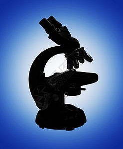 孤立的显微镜环影黑色微生物学生物学乐器白色科学医疗背景图片