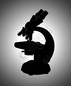 孤立的显微镜环影科学白色医疗黑色乐器生物学微生物学背景图片