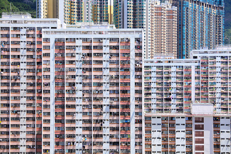 香港的房地产房子窗户住宅城市财产住房建筑公寓人群背景图片