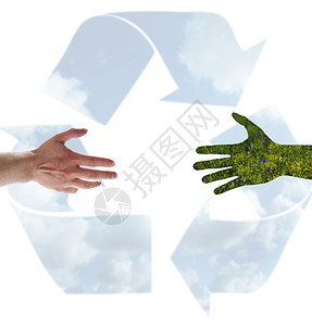 再循环回收手势生态环境谈判伙伴草地绿色文化合作联盟背景图片