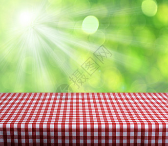 空表格晴天展示桌布公园背景树叶小册子餐巾海报纺织品高清图片