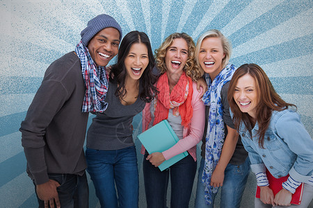 一群朋友一起装扮微笑男性女士教育亲密感男人背景绘图黑色女性背景图片
