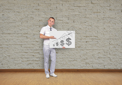 美元升值图表男性房间地面标语商务白色横幅海报生长高清图片