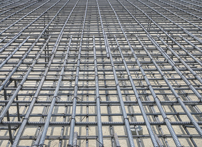 钢筋网建筑工地加固铁笼蓝色技术金属钢筋工程工作材料建筑学背景