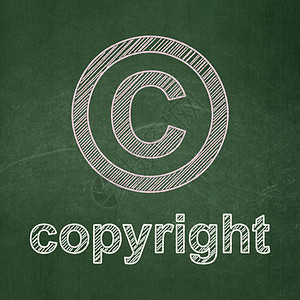法律概念 黑板背景的版权和著作权知识分子绿色白色专利保险教育律师粉笔法庭课堂背景