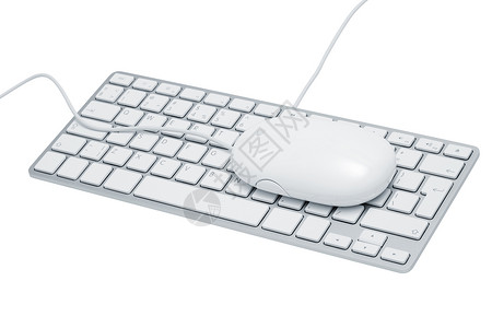 有键盘光素材键盘和鼠标字母金属乐器控制灰色电脑老鼠白色水平宏观背景