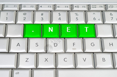 互联网顶层域名 net 拼写在金属键盘上高清图片