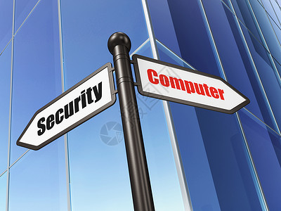 反病毒保护概念 建筑背景上的计算机安全建立基础的计算机安全蓝色建筑物街道隐私招牌电脑互联网裂缝办公室路标背景