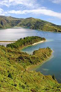 新学期新气候湖气候生态梦幻绿色天气石头地平线天空山脉蓝色背景