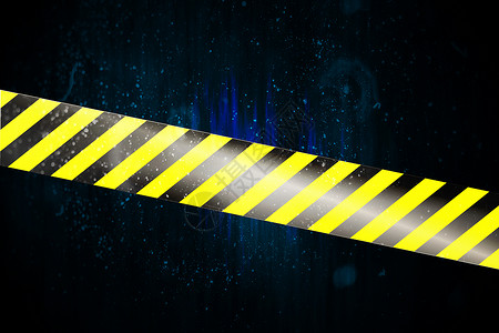 黄色和黑黑色警戒带磁带蓝色计算机警戒线警戒带绘图冒险警告危险背景图片