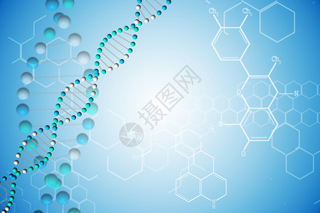 与化学结构的蓝色DNA螺旋染色体生物学绘图遗传学生物基因计算机科学药品背景图片
