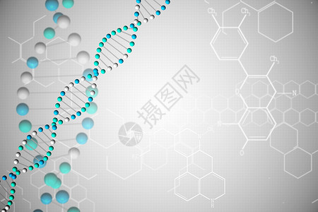 与化学结构的蓝色DNA螺旋科学绘图染色体计算机生物遗传学药品生物学基因背景图片