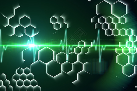 黑色和绿色的ECG线监视器科学公式计算机绘图化工化学电极波形药品背景图片