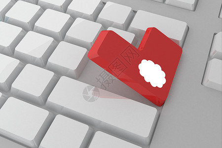 密钥上的云的复合图像绘图计算机电脑钥匙绿色技术云计算计算红色键盘背景图片