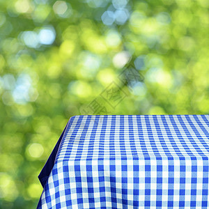 空表格桌布房间桌子餐厅餐巾太阳纺织品花园晴天野餐高清图片