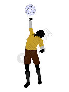 女性足球选手守门员运动员足球服插图玩家门柱剪影女孩运动背景图片