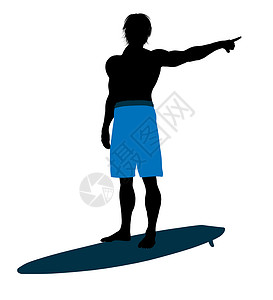 说明运动插图女性剪影游泳衣男人冲浪者男性海洋冲浪板背景图片