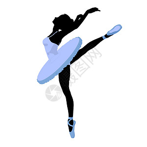剪影剪贴画说明艺术香椿短裙女孩插图足尖鞋女性表演舞蹈家芭蕾舞背景