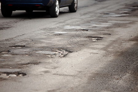 坑洞损害城市街道破坏基础设施跑步状况运输质量衰变高清图片