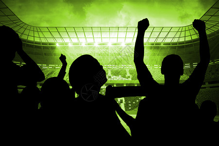 足球支持者的轮休会活力人群杯子计算机体育场数字观众沥青扇子欣快感背景图片