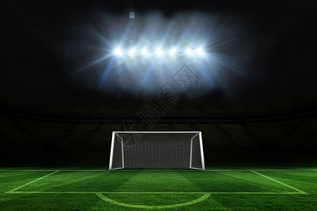 足球球场和在聚光灯下的目标绘图闲暇计算机沥青运动数字杯子绿色门柱世界背景图片