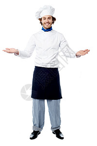 转矩穿制服的男主厨 欢迎嘉宾背景