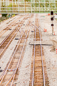 铁路轨道完整框架运输方式铁轨火车货运画幅货物交通枢纽背景图片