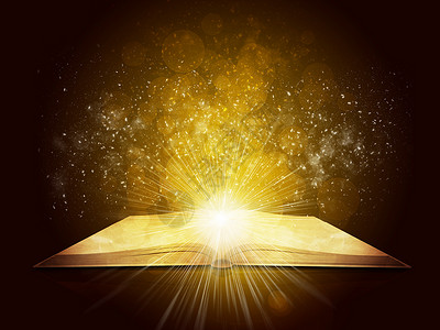 书中看星星旧书 有神奇的光芒和流星童话教育学校文学智慧射线辉光星星黑暗圣经背景