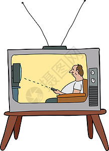 卡通电视懒人看电视背景