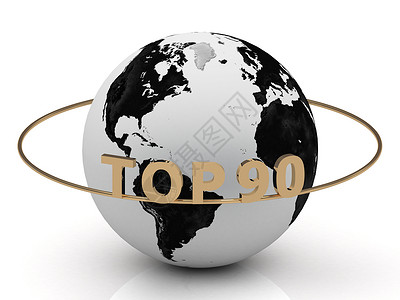 在环绕地球的金环上的 TOP90 金字谜背景图片