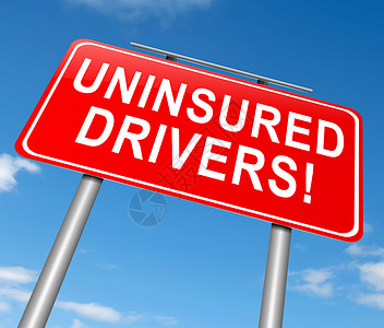 没有保险的驾驶员概念被保险人事故损害投保赔偿警告插图路标合同司机背景图片