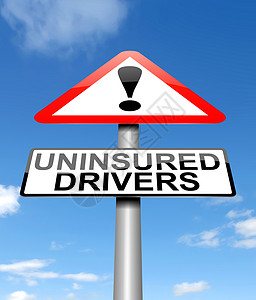 没有保险的驾驶员概念政策合同损害赔偿司机事故被保险人投保路标插图背景图片