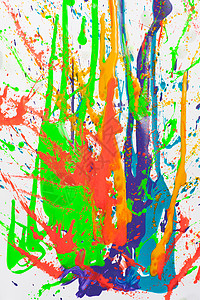 飞溅的油漆油漆喷洒橙子斑点绿色涂鸦液体墙纸创造力刷子水彩印迹背景