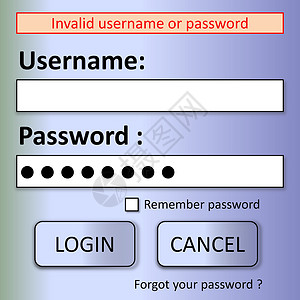 登入界面登录失败用户网络窗户按钮网站插图验证酒吧互联网密码背景
