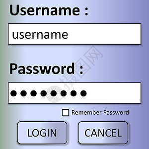 用户名密码登录格式网站窗户密码菜单成员插图界面盒子互联网控制板背景