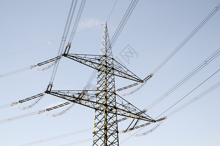 高压电电输电塔天空技术发电机电缆工程电气网络电压活力背景图片