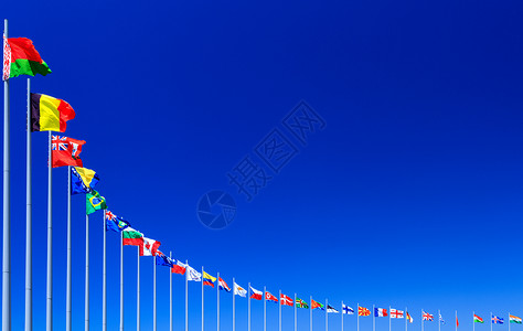 反四风反蓝天空的旗帜 复制空间旅游全世界蓝天天空合作国际身份国家织物多样性背景