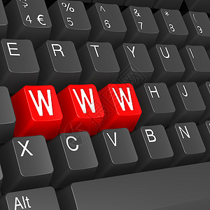 WWWW 键盘电脑数据商业技术网络桌面笔记本计算红色互联网背景图片