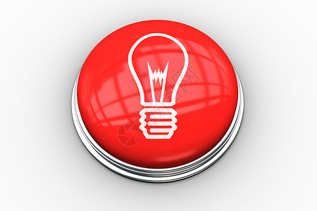 按钮上光灯泡图形复合图像绘图数字插图计算机创新力量控制红色背景图片